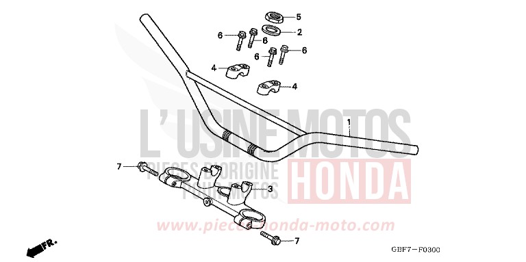 TUYAU DE GUIDON de CR85R "Grandes Roues" EXTREME RED (R292) de 2004